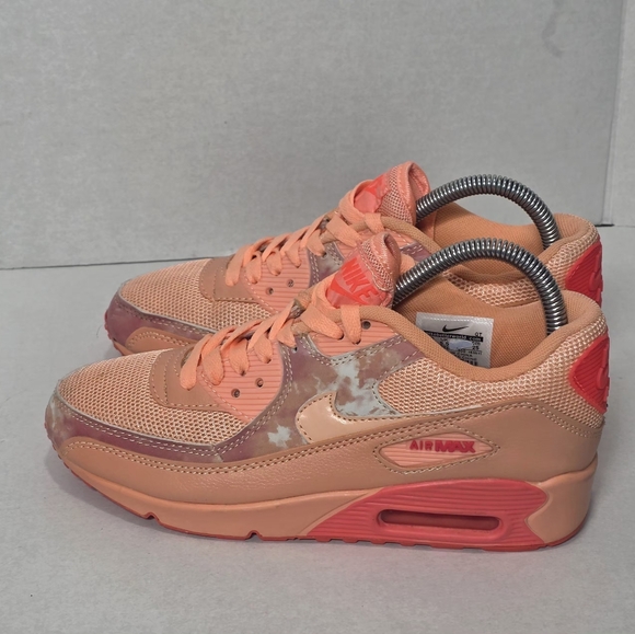 Nike Air Max Shoes - Nike Air Max 90 Print Sunset Glow Womans Size 8 Sneakers #724980-800